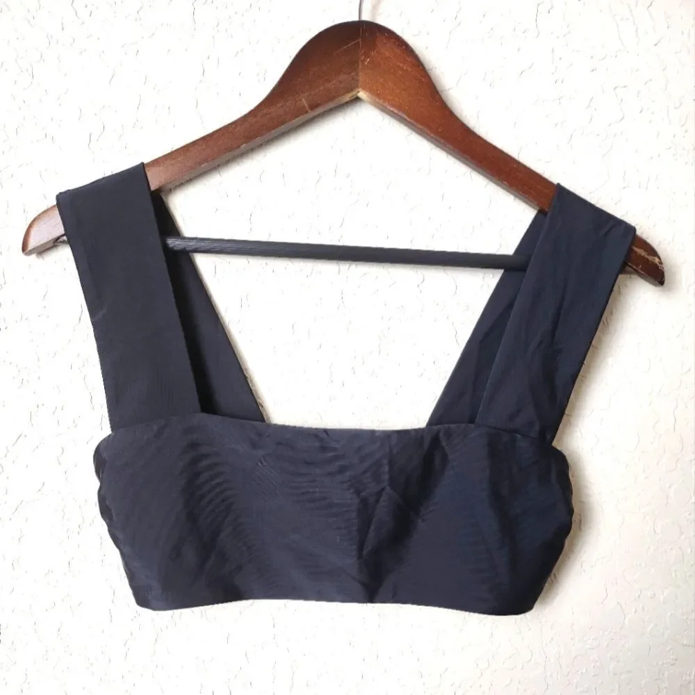 Reformation Citron Square Neck Bikini Top Swimwear Black Size S